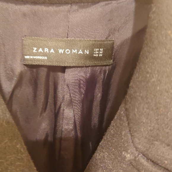 Zara Black Double-Breasted Coat - Picture 2 of 4